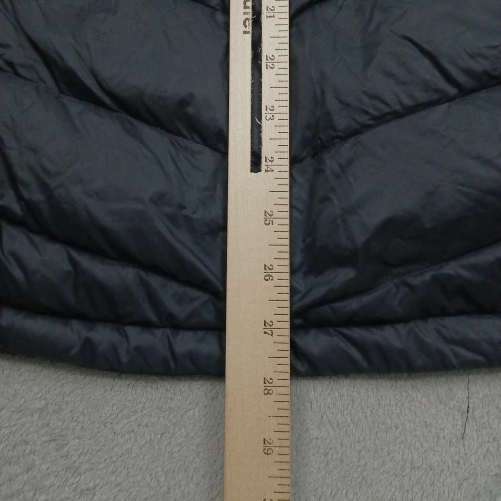 Eddie Bauer‎ Jacket Womens XL Black EB650 Down Full Zip Hooded Pockets